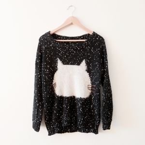 QED London Sweaters - Black & white QED London knitted 🐈 sweater size S QED London Sweaters - Black & white QED London knitted 🐈 sweater size S